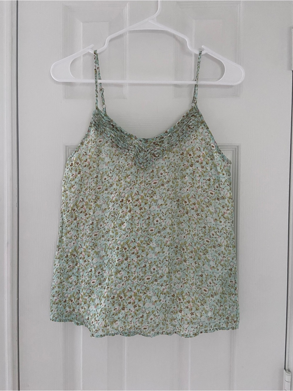H&M Mint Green Floral Spaghetti Strap Cami